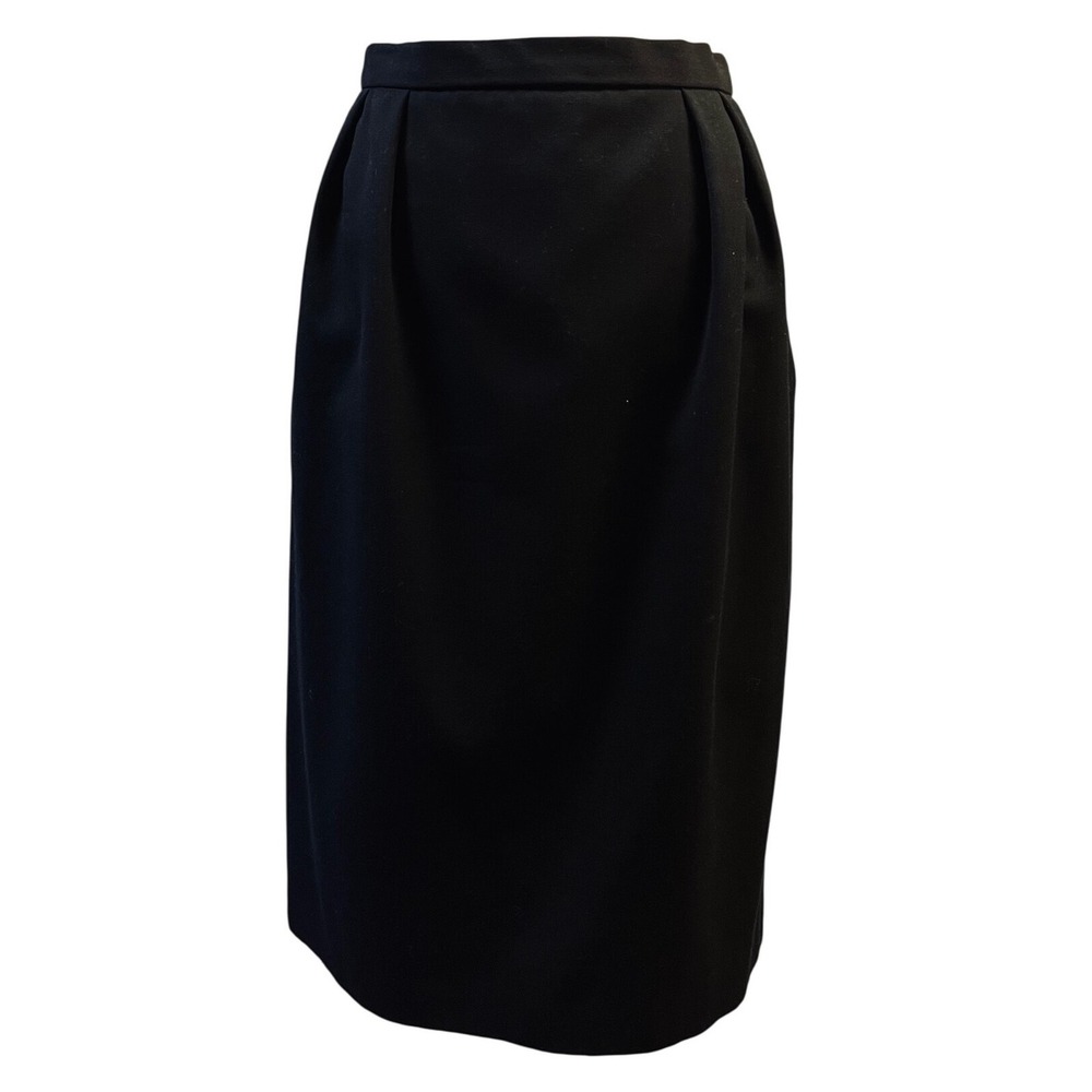 Christian Dior The Suit Midi Pencil Skirt 16 Worsted Wool Designer Old Money 90s